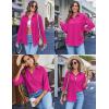 imageHOTOUCH Womens Button Down Shirt Casual Long Sleeves Loose fit Classic Collared Blouses Fasion Textured Top with PocketsHot Pink