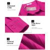 imageHOTOUCH Womens Button Down Shirt Casual Long Sleeves Loose fit Classic Collared Blouses Fasion Textured Top with PocketsHot Pink