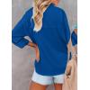 imageHOTOUCH Womens Button Down Shirt Casual Long Sleeves Loose fit Classic Collared Blouses Fasion Textured Top with PocketsRoyal Blue