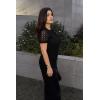 imageHOTOUCH Lace Tops for Women Short Sleeve Summer Shirts Trendy Fashion Pleated Dressy Casual Blouses Holiday OutfitsShort Sleeve Black