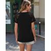 imageHOTOUCH Lace Tops for Women Short Sleeve Summer Shirts Trendy Fashion Pleated Dressy Casual Blouses Holiday OutfitsShort Sleeve Black
