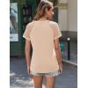 imageHOTOUCH Lace Tops for Women Short Sleeve Summer Shirts Trendy Fashion Pleated Dressy Casual Blouses Holiday OutfitsShort Sleeve Champagne