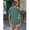 imageHOTOUCH Lace Tops for Women Short Sleeve Summer Shirts Trendy Fashion Pleated Dressy Casual Blouses Holiday OutfitsShort Sleeve Green