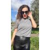 imageHOTOUCH Lace Tops for Women Short Sleeve Summer Shirts Trendy Fashion Pleated Dressy Casual Blouses Holiday OutfitsShort Sleeve Grey