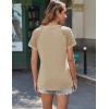 imageHOTOUCH Lace Tops for Women Short Sleeve Summer Shirts Trendy Fashion Pleated Dressy Casual Blouses Holiday OutfitsShort Sleeve Khaki