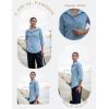 imageHOTOUCH Women Button Down Shirts 34 Sleeve Basic Business Dress Shirt Slim Fitted Classic V Neck Button Up Work Blouse TopsLight Blue