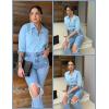 imageHOTOUCH Women Button Down Shirts 34 Sleeve Basic Business Dress Shirt Slim Fitted Classic V Neck Button Up Work Blouse TopsLight Blue