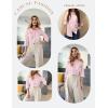 imageHOTOUCH Women Button Down Shirts 34 Sleeve Basic Business Dress Shirt Slim Fitted Classic V Neck Button Up Work Blouse TopsPink