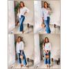 imageHOTOUCH Women Button Down Shirts 34 Sleeve Basic Business Dress Shirt Slim Fitted Classic V Neck Button Up Work Blouse TopsWhite