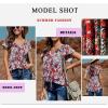 imageHOTOUCH Womens Casual Short Sleeve Shirts Summer Printed V Neck Blouses Drawstring Ruffled Boho T Shirt Flowy TunicBoho Floral