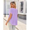 imageHOTOUCH Womens Casual Short Sleeve Shirts Summer Printed V Neck Blouses Drawstring Ruffled Boho T Shirt Flowy TunicLilac