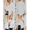 imageHOTOUCH Womens Striped Button Down Shirts Collared Shirt Casual Long Sleeve Business Office Work Blouses TopsBlack Striped