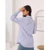 imageHOTOUCH Womens Striped Button Down Shirts Collared Shirt Casual Long Sleeve Business Office Work Blouses TopsBlue Striped