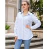 imageHOTOUCH Womens Striped Button Down Shirts Collared Shirt Casual Long Sleeve Business Office Work Blouses TopsGreen Striped