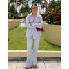 imageHOTOUCH Womens Striped Button Down Shirts Collared Shirt Casual Long Sleeve Business Office Work Blouses TopsLight Blue Striped