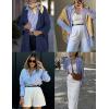 imageHOTOUCH Womens Striped Button Down Shirts Collared Shirt Casual Long Sleeve Business Office Work Blouses TopsLight Blue Striped
