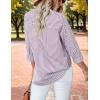 imageHOTOUCH Womens Striped Button Down Shirts Collared Shirt Casual Long Sleeve Business Office Work Blouses TopsPurple Striped