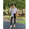 imageHOTOUCH Womens Striped Button Down Shirts Collared Shirt Casual Long Sleeve Business Office Work Blouses TopsRed Striped