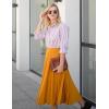 imageHOTOUCH Womens Striped Button Down Shirts Collared Shirt Casual Long Sleeve Business Office Work Blouses TopsRed Striped