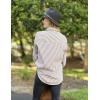 imageHOTOUCH Womens Striped Button Down Shirts Collared Shirt Casual Long Sleeve Business Office Work Blouses TopsRed Striped