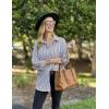 imageHOTOUCH Womens Striped Button Down Shirts Collared Shirt Casual Long Sleeve Business Office Work Blouses TopsRed Striped