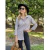 imageHOTOUCH Womens Striped Button Down Shirts Collared Shirt Casual Long Sleeve Business Office Work Blouses TopsRed Striped