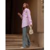 imageHOTOUCH Womens Striped Button Down Shirts Collared Shirt Casual Long Sleeve Business Office Work Blouses TopsStriped Red