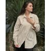 imageHOTOUCH Womens Striped Button Down Shirts Collared Shirt Casual Long Sleeve Business Office Work Blouses TopsYellow Striped