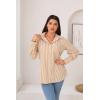 imageHOTOUCH Womens Striped Button Down Shirts Collared Shirt Casual Long Sleeve Business Office Work Blouses TopsYellow Striped