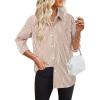 imageHOTOUCH Womens Striped Button Down Shirts Collared Shirt Casual Long Sleeve Business Office Work Blouses TopsRed Striped