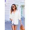 imageHOTOUCH Womens Long Sleeve Button Down Shirts Oversized Collared Drop Shoulder Work Tops Textured Loose Blouse SXXXL01white