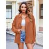 imageHOTOUCH Womens Long Sleeve Button Down Shirts Oversized Collared Drop Shoulder Work Tops Textured Loose Blouse SXXXLCaramel