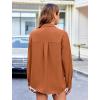 imageHOTOUCH Womens Long Sleeve Button Down Shirts Oversized Collared Drop Shoulder Work Tops Textured Loose Blouse SXXXLCaramel