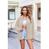 imageHOTOUCH Womens Long Sleeve Button Down Shirts Oversized Collared Drop Shoulder Work Tops Textured Loose Blouse SXXXLKhaki