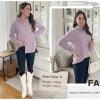 imageHOTOUCH Womens Long Sleeve Button Down Shirts Oversized Collared Drop Shoulder Work Tops Textured Loose Blouse SXXXLPurple