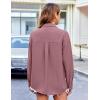 imageHOTOUCH Womens Long Sleeve Button Down Shirts Oversized Collared Drop Shoulder Work Tops Textured Loose Blouse SXXXLRusty Rose