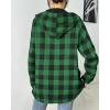 imageHOTOUCH Women Flannel Fleece Shacket Jacket Plaid Button Down Long Sleeve Shirt 2024 Fall Winter Outfits Clothes with HoodedGreen