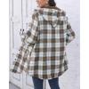 imageHOTOUCH Women Flannel Fleece Shacket Jacket Plaid Button Down Long Sleeve Shirt 2024 Fall Winter Outfits Clothes with HoodedLight Coffee