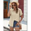 imageHOTOUCH Womens Button Down Shirt Short Sleeve Dress Shirt V Neck Collared Button Up Summer Tops Textured Work BlouseChampagne