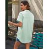 imageHOTOUCH Linen Button Down Shirt Women Short Sleeve Cotton Blouses V Neck Collared Summer Beach Tops S2XLLight Green