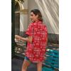 imageHOTOUCH Linen Button Down Shirt Women Short Sleeve Cotton Blouses V Neck Collared Summer Beach Tops S2XLRed Boho