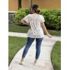 imageHOTOUCH Womens Flowy Sleeve Pleated Tunic Plus Size Tops Casual V Neck Blouses Loose Floral Short Sleeve Summer ShirtsColourful Small Flowers