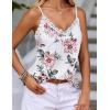 imageHOTOUCH Camisole for Women V Neck Spaghetti Strap Tank Tops Sleeveless Blouses Loose Fit1floral Brown