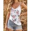 imageHOTOUCH Camisole for Women V Neck Spaghetti Strap Tank Tops Sleeveless Blouses Loose Fit1floral Brown