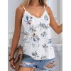 imageHOTOUCH Camisole for Women V Neck Spaghetti Strap Tank Tops Sleeveless Blouses Loose Fit2floral Blue