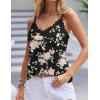 imageHOTOUCH Camisole for Women V Neck Spaghetti Strap Tank Tops Sleeveless Blouses Loose Fit3floral Black