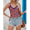 imageHOTOUCH Camisole for Women V Neck Spaghetti Strap Tank Tops Sleeveless Blouses Loose Fit5floral Red