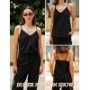 imageHOTOUCH Camisole for Women V Neck Spaghetti Strap Tank Tops Sleeveless Blouses Loose FitBlack