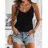 imageHOTOUCH Camisole for Women V Neck Spaghetti Strap Tank Tops Sleeveless Blouses Loose FitEyelet Black