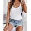 imageHOTOUCH Camisole for Women V Neck Spaghetti Strap Tank Tops Sleeveless Blouses Loose FitEyelet White
